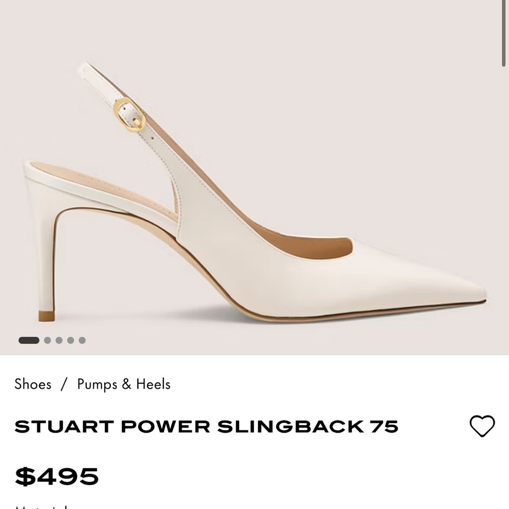 Stuart Weitzman Ivory Slingback Pointed-Toe Pumps